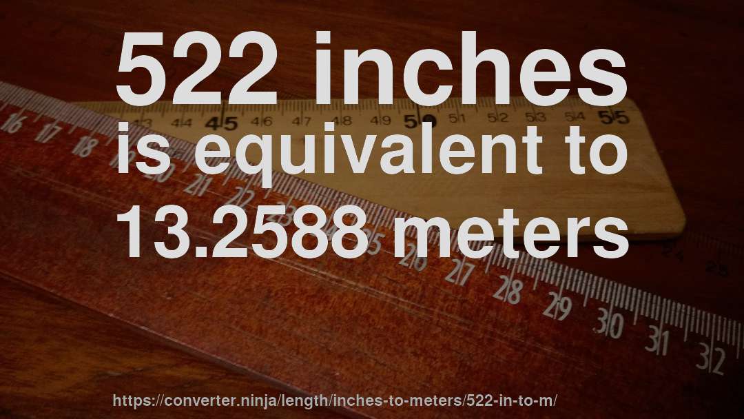 522 inches is equivalent to 13.2588 meters