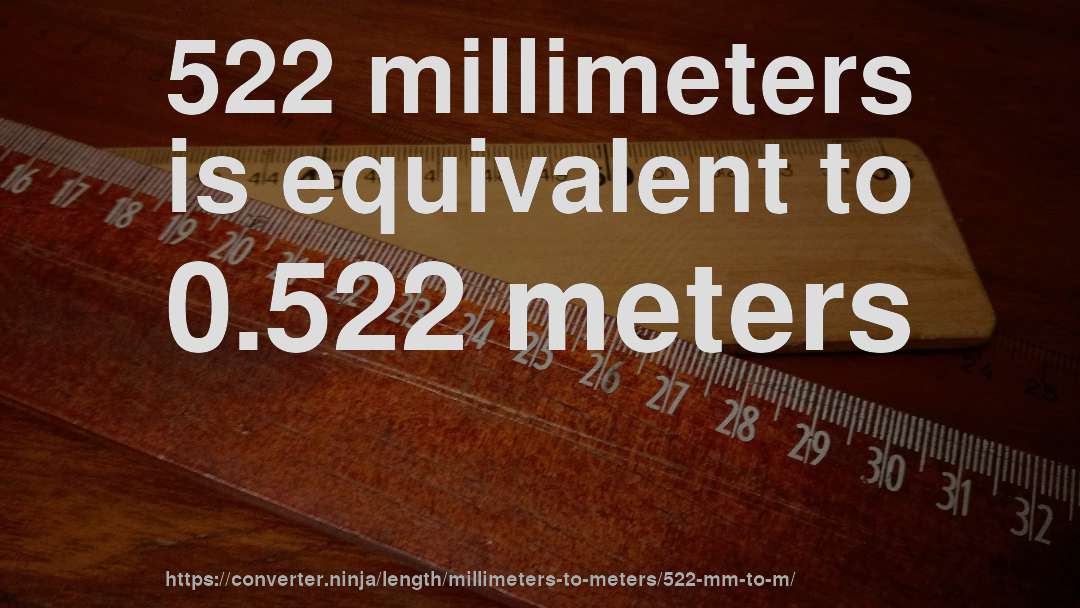 522 millimeters is equivalent to 0.522 meters