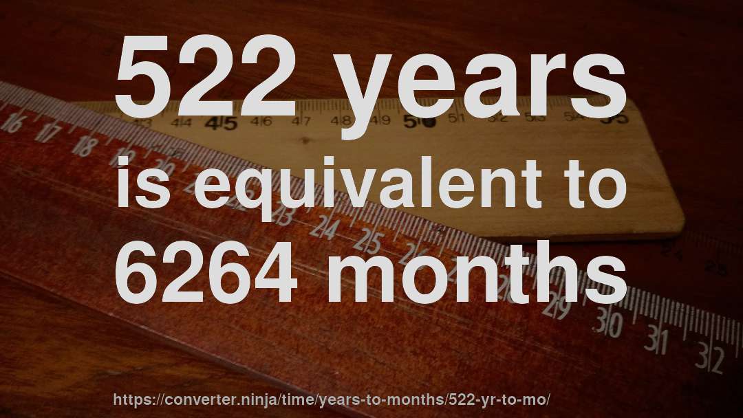 522 years is equivalent to 6264 months