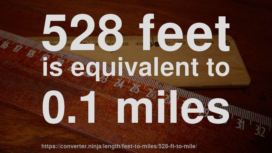 528 feet is equivalent to 0.1 miles