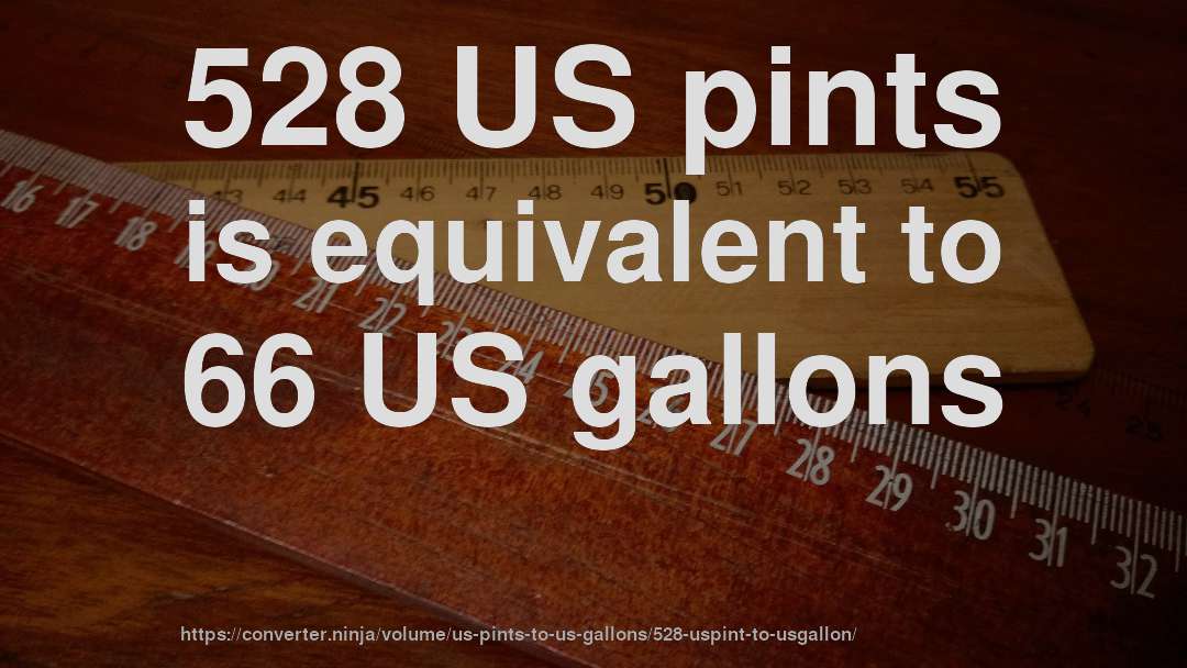 528 US pints is equivalent to 66 US gallons