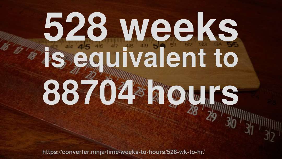 528 weeks is equivalent to 88704 hours