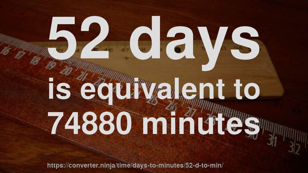 52 days is equivalent to 74880 minutes