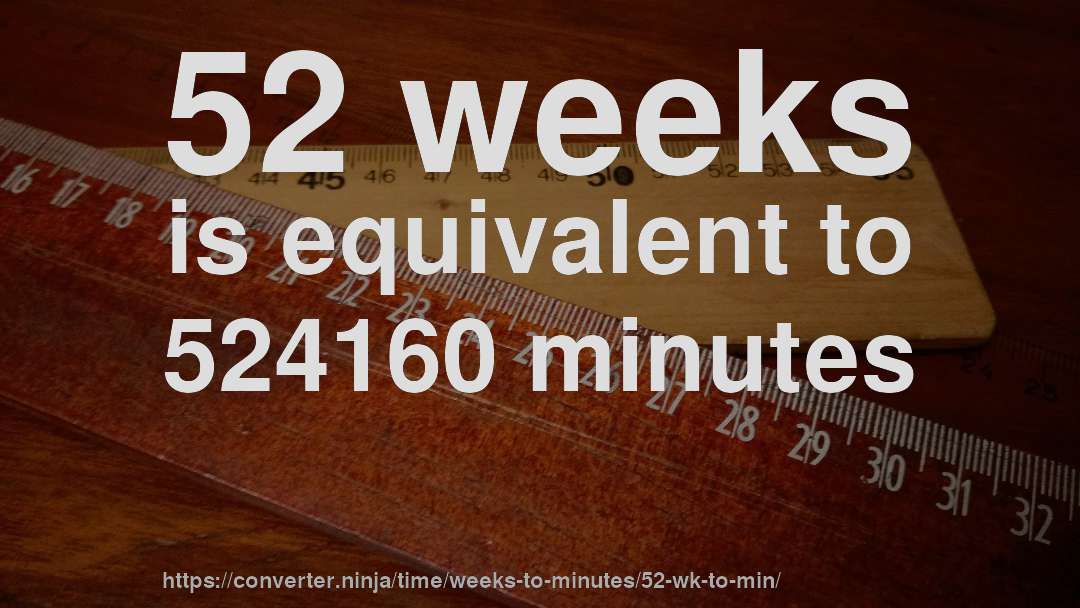 52 weeks is equivalent to 524160 minutes