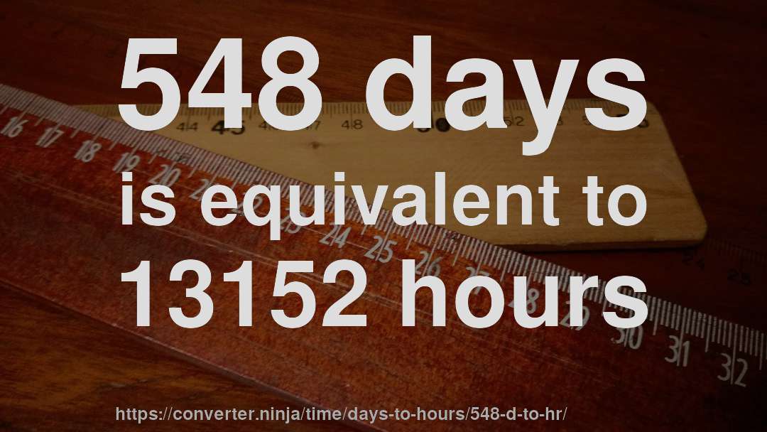 548 days is equivalent to 13152 hours