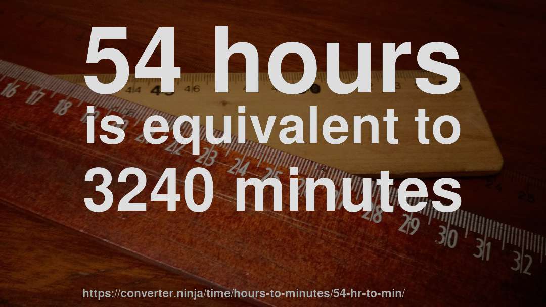 54 hours is equivalent to 3240 minutes