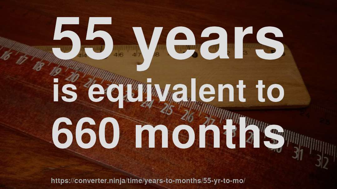 55 years is equivalent to 660 months