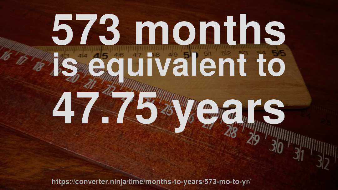 573 months is equivalent to 47.75 years