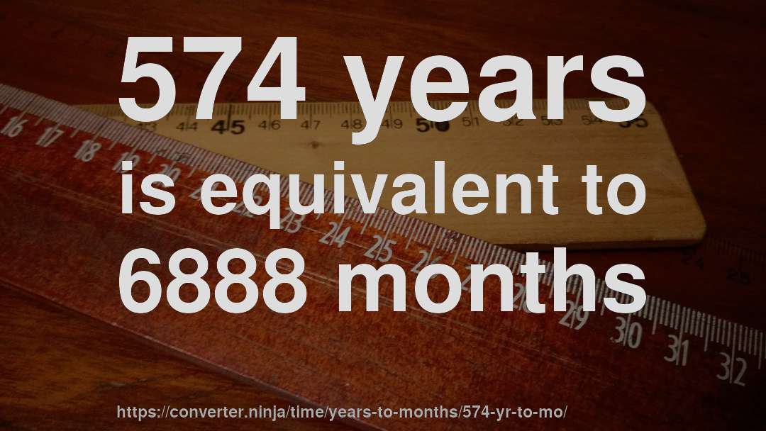 574 years is equivalent to 6888 months