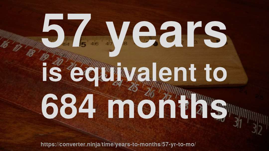 57 years is equivalent to 684 months