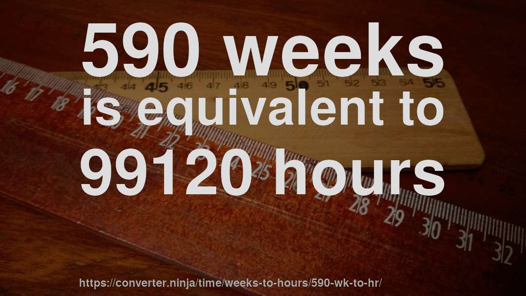 590 weeks is equivalent to 99120 hours