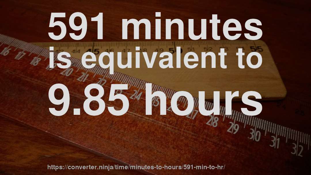 591 minutes is equivalent to 9.85 hours