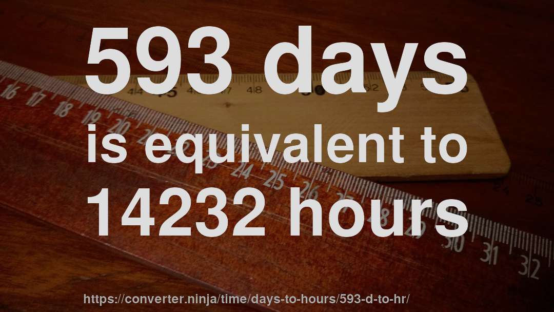 593 days is equivalent to 14232 hours