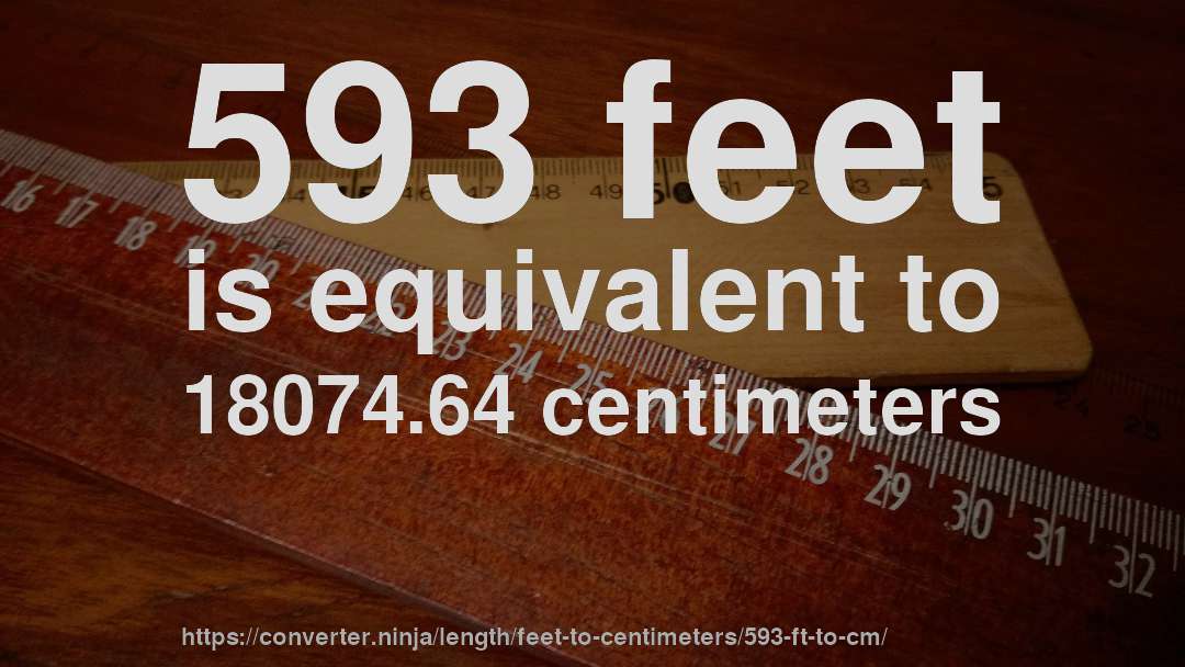 593 feet is equivalent to 18074.64 centimeters