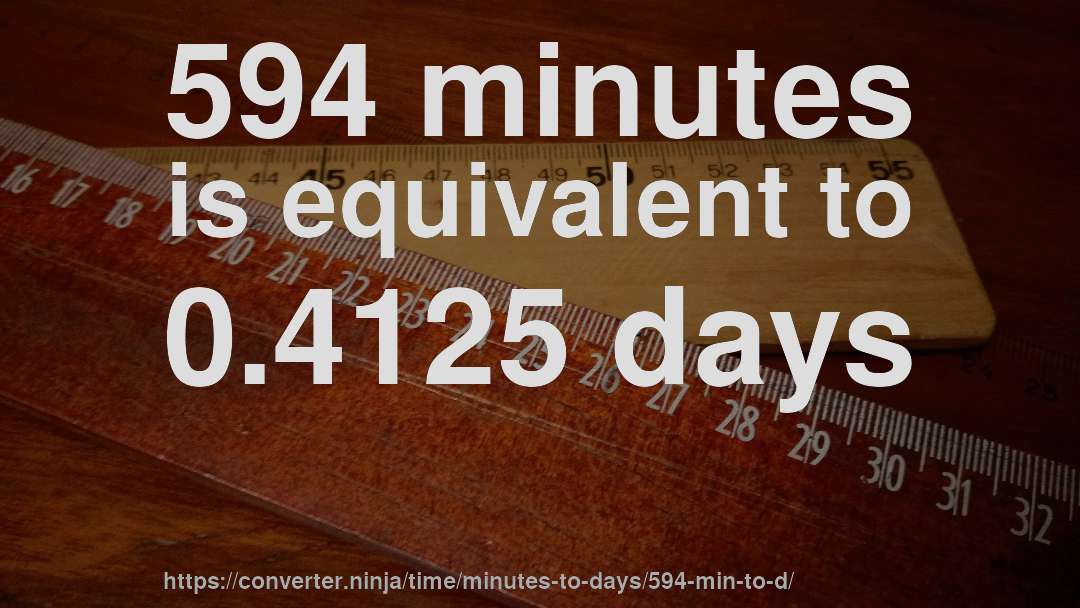 594 minutes is equivalent to 0.4125 days