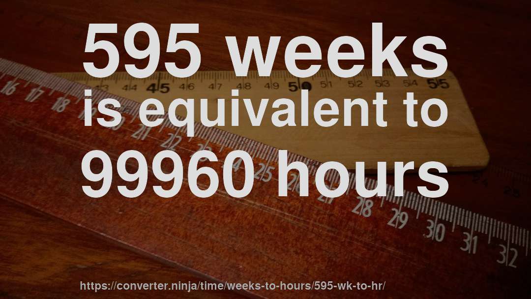 595 weeks is equivalent to 99960 hours