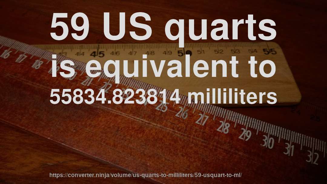 59 US quarts is equivalent to 55834.823814 milliliters
