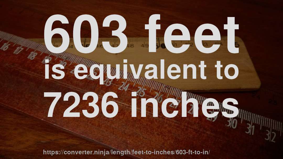 603 feet is equivalent to 7236 inches