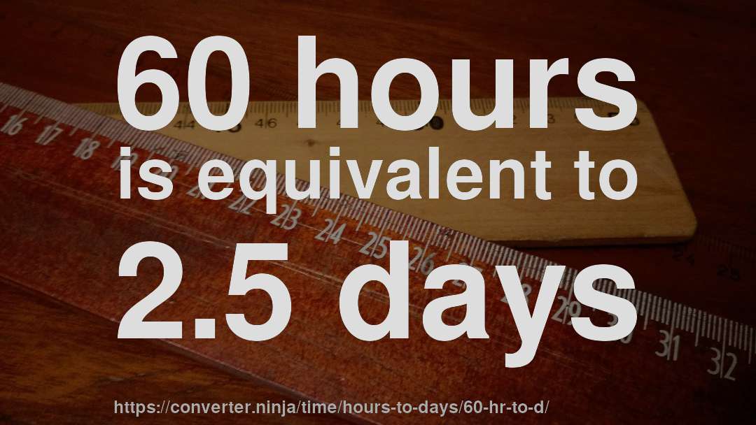 60 hours is equivalent to 2.5 days