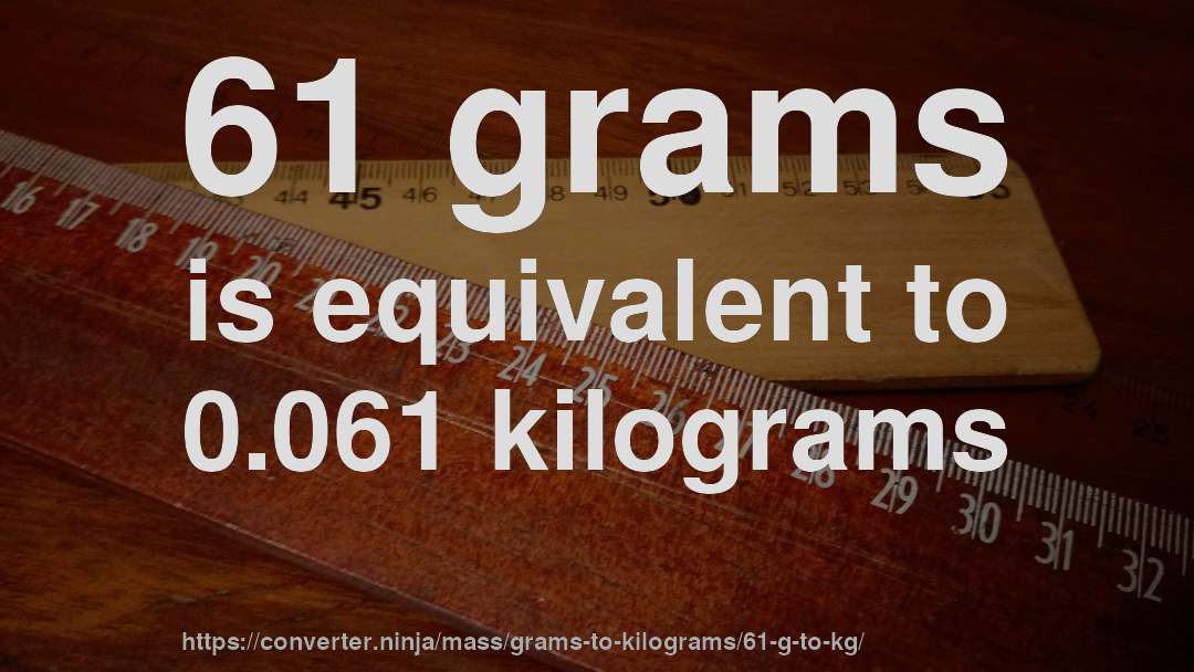 61 grams is equivalent to 0.061 kilograms