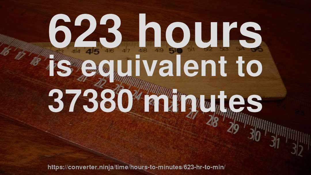 623 hours is equivalent to 37380 minutes