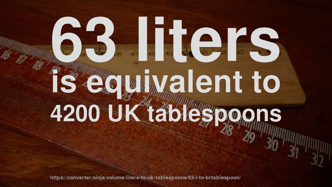 63 liters is equivalent to 4200 UK tablespoons