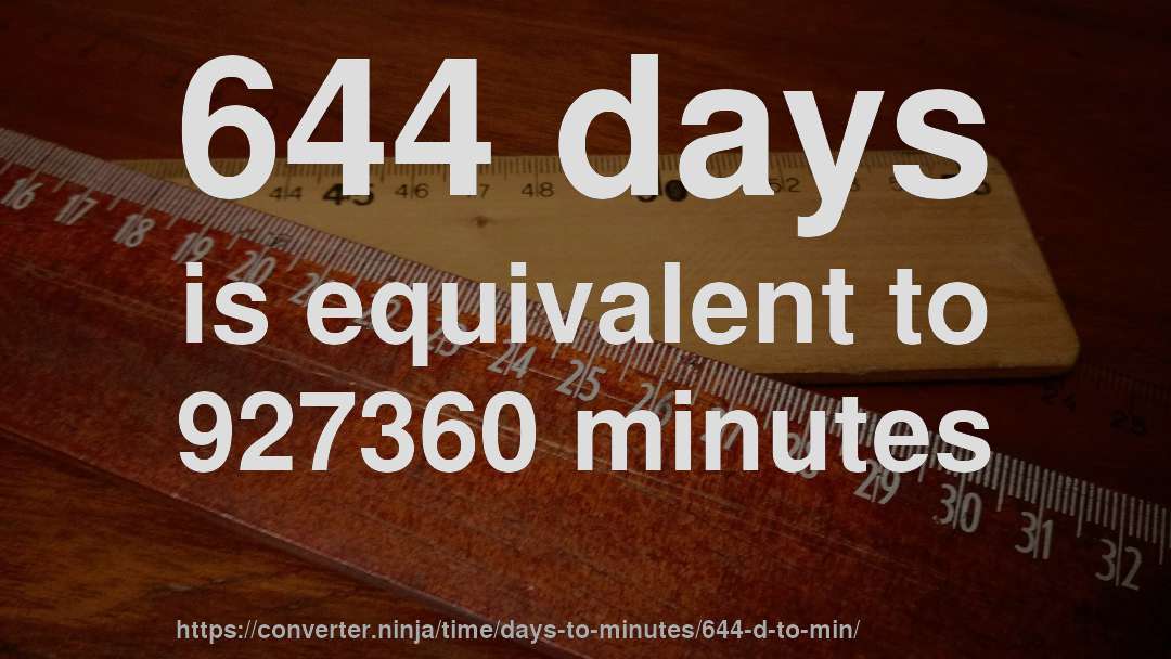 644 days is equivalent to 927360 minutes