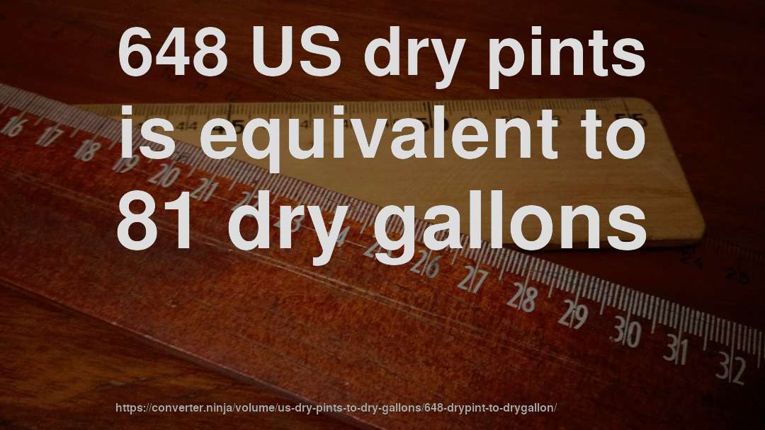 648 US dry pints is equivalent to 81 dry gallons