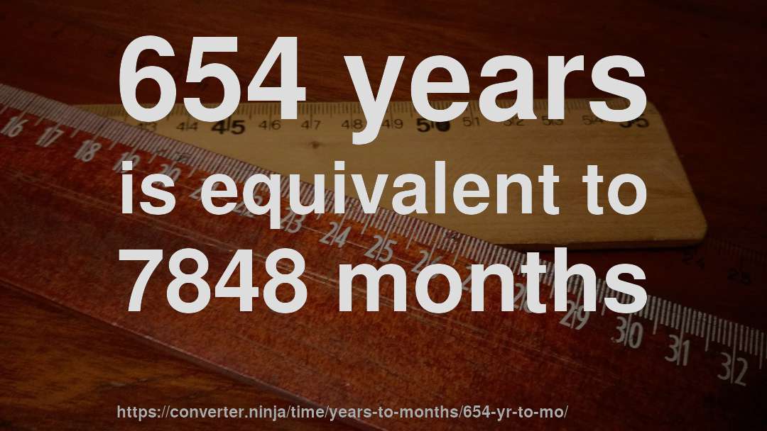 654 years is equivalent to 7848 months