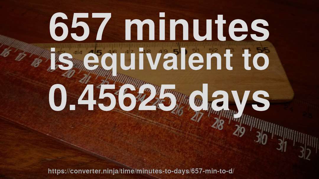 657 minutes is equivalent to 0.45625 days