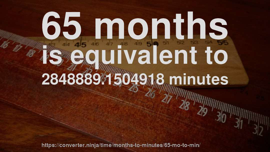 65 months is equivalent to 2848889.1504918 minutes