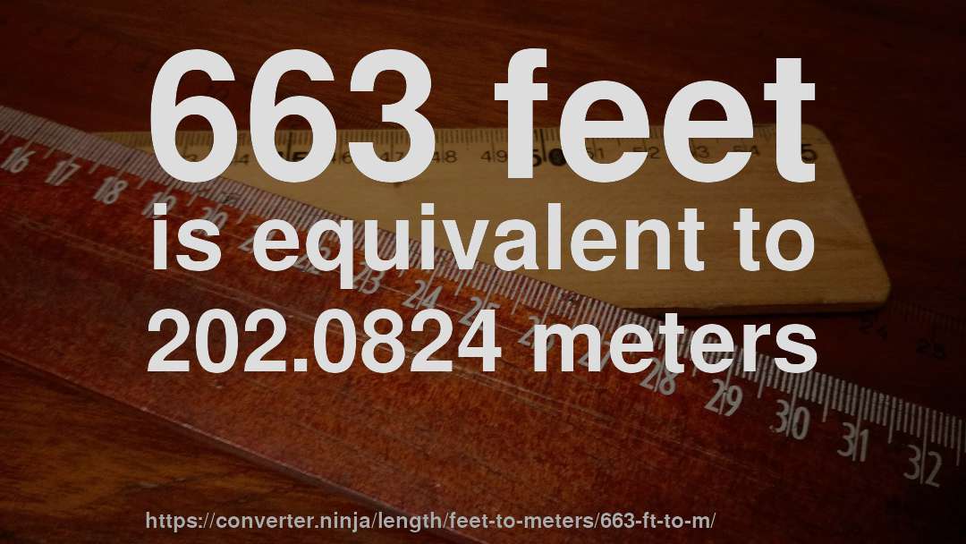 663 feet is equivalent to 202.0824 meters