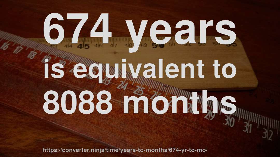 674 years is equivalent to 8088 months