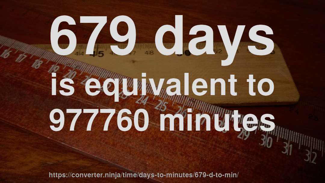 679 days is equivalent to 977760 minutes