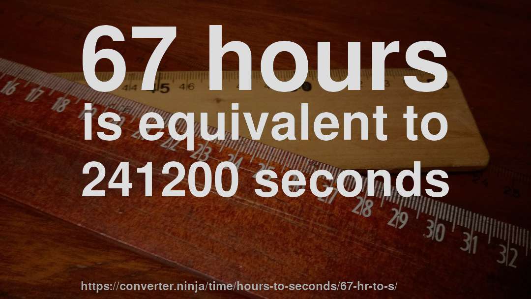 67 hours is equivalent to 241200 seconds