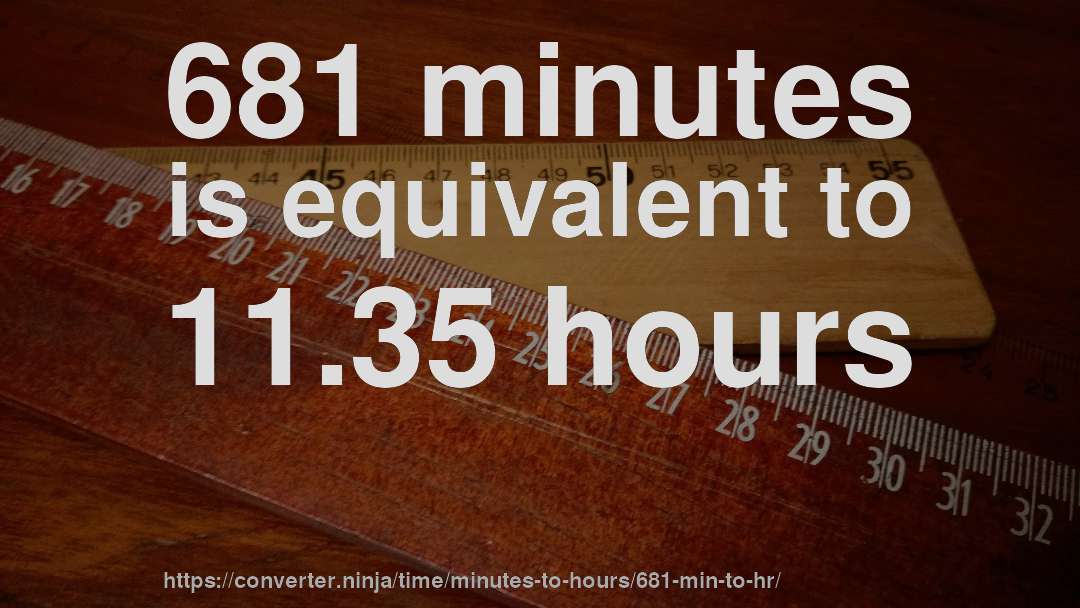 681 minutes is equivalent to 11.35 hours