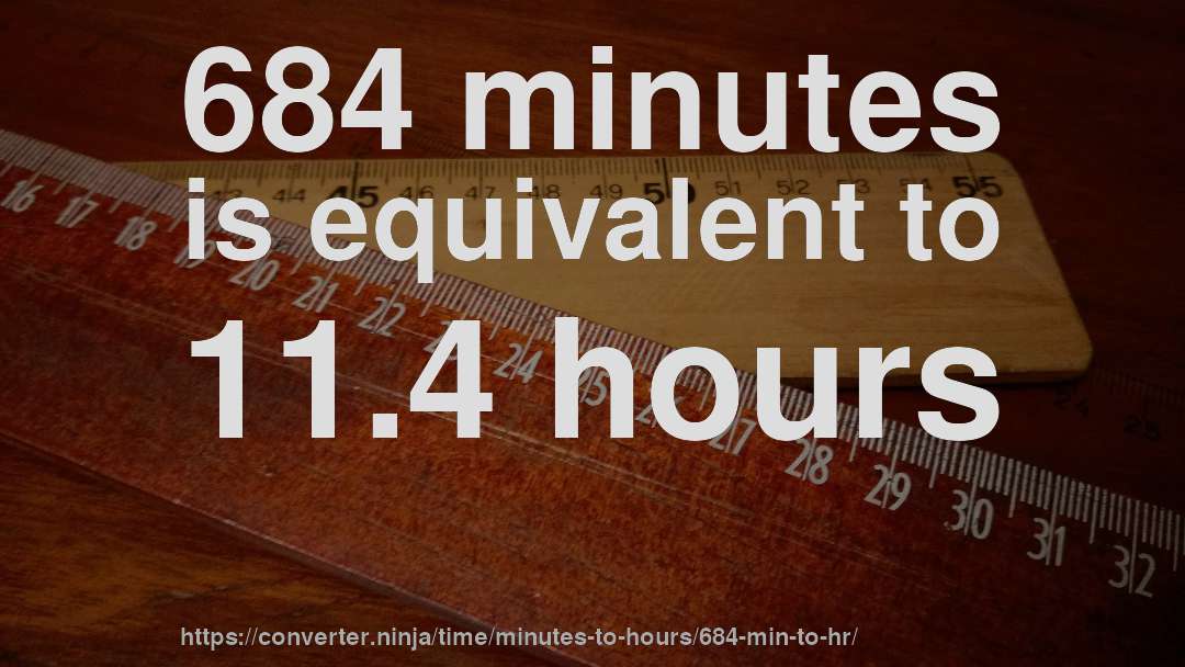 684 minutes is equivalent to 11.4 hours