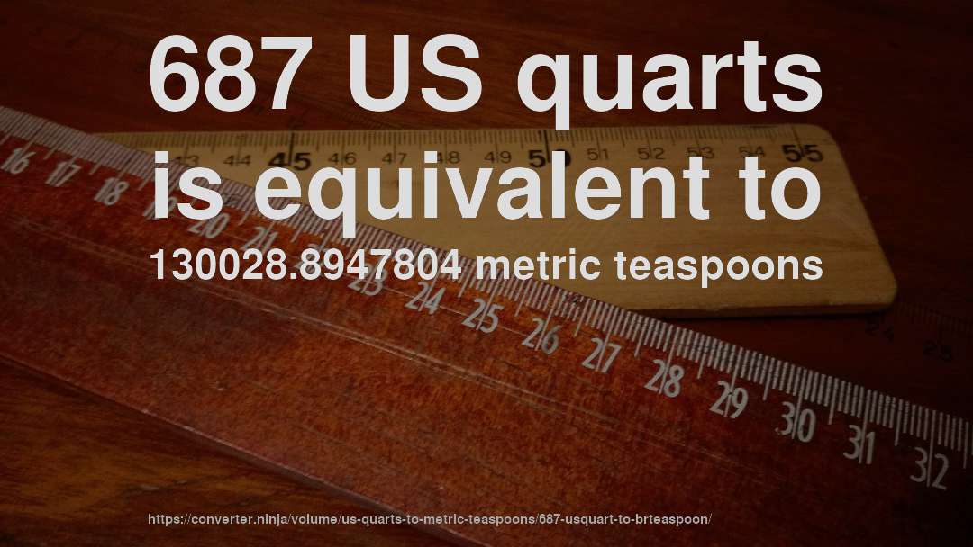687 US quarts is equivalent to 130028.8947804 metric teaspoons