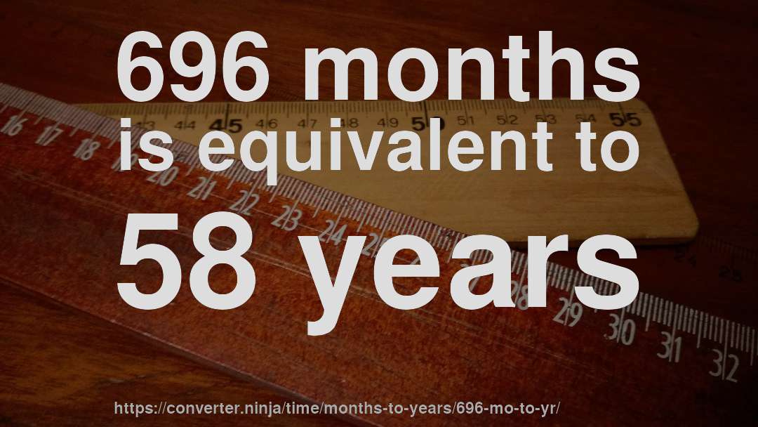 696 months is equivalent to 58 years