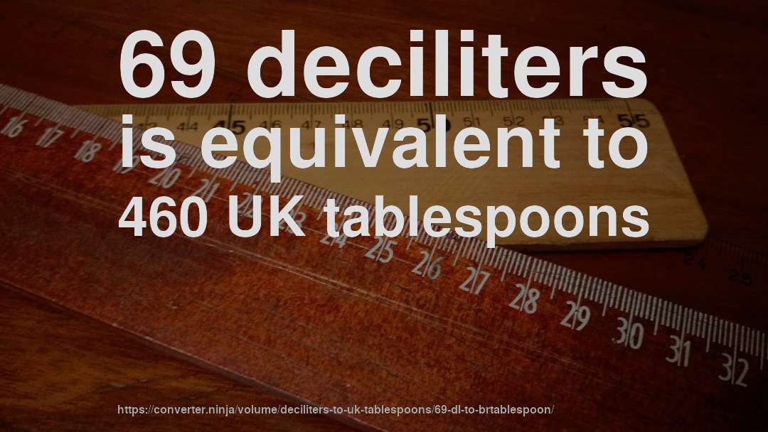 69 deciliters is equivalent to 460 UK tablespoons