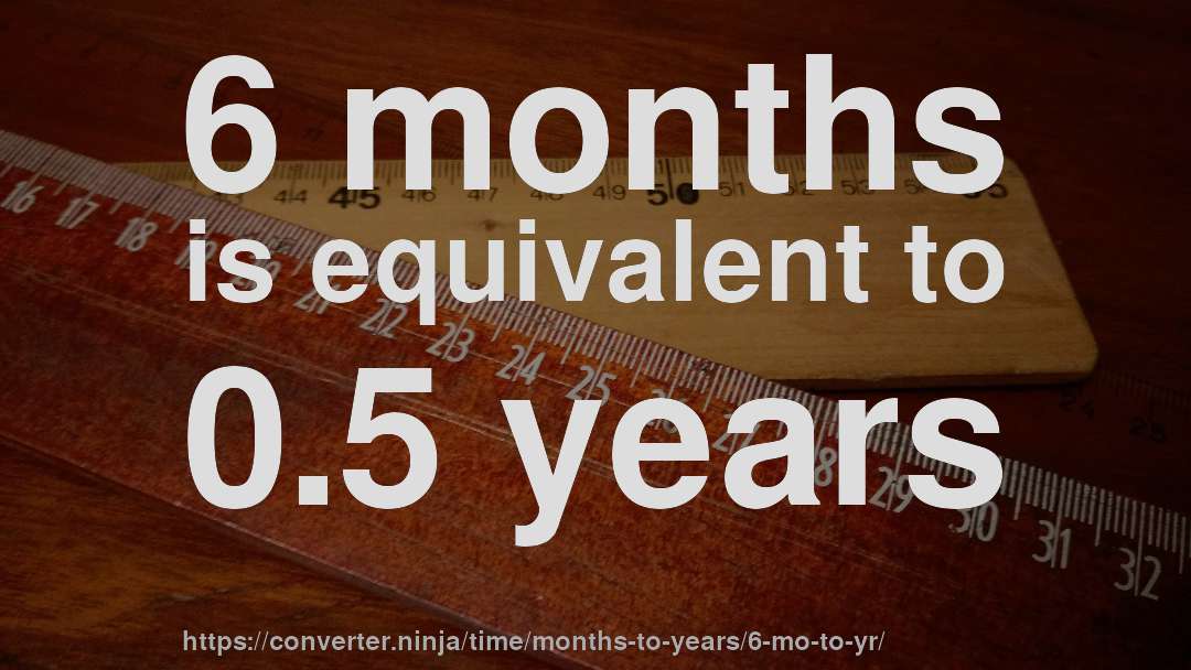 6 months is equivalent to 0.5 years