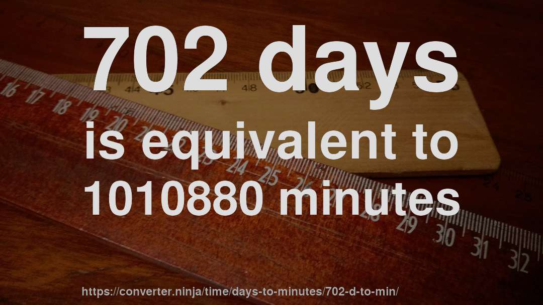 702 days is equivalent to 1010880 minutes