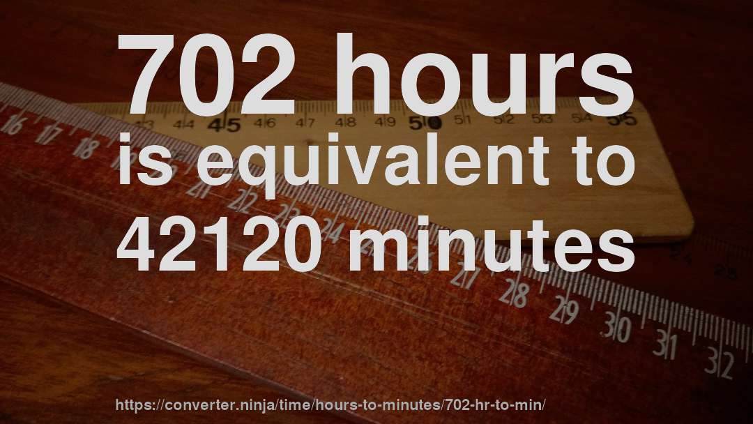 702 hours is equivalent to 42120 minutes