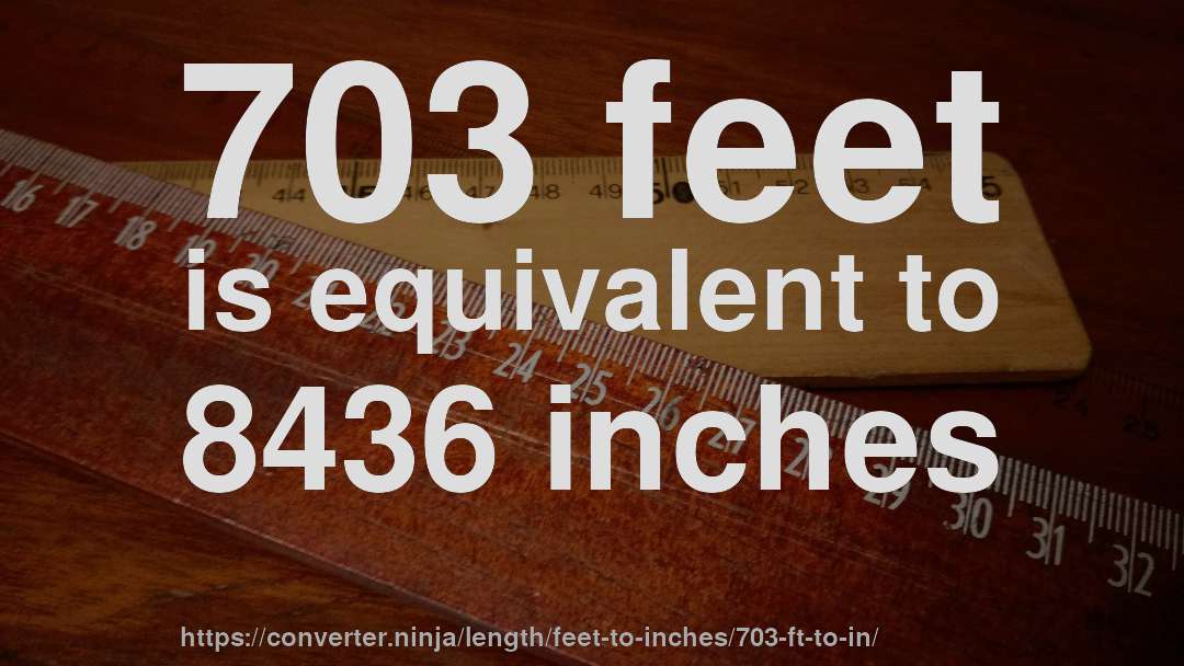 703 feet is equivalent to 8436 inches