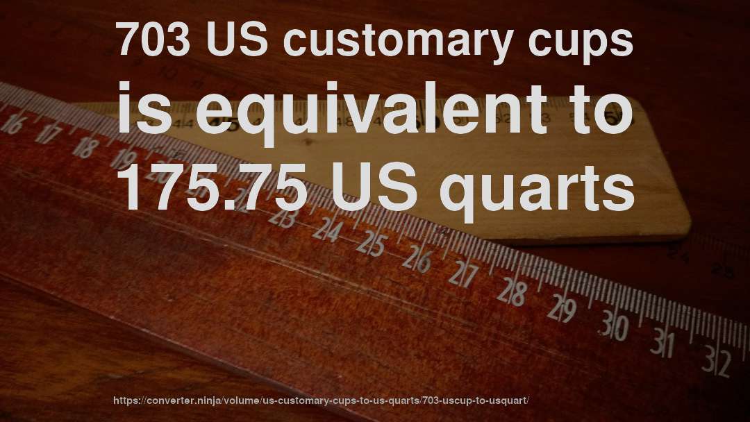 703 US customary cups is equivalent to 175.75 US quarts