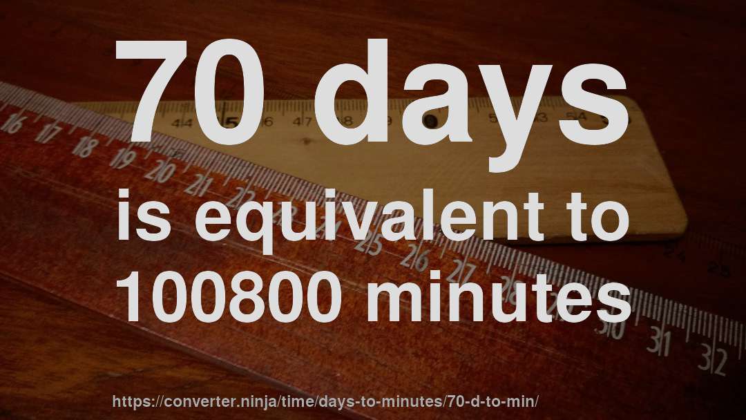 70 days is equivalent to 100800 minutes