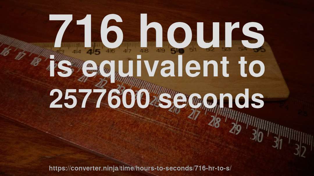 716 hours is equivalent to 2577600 seconds