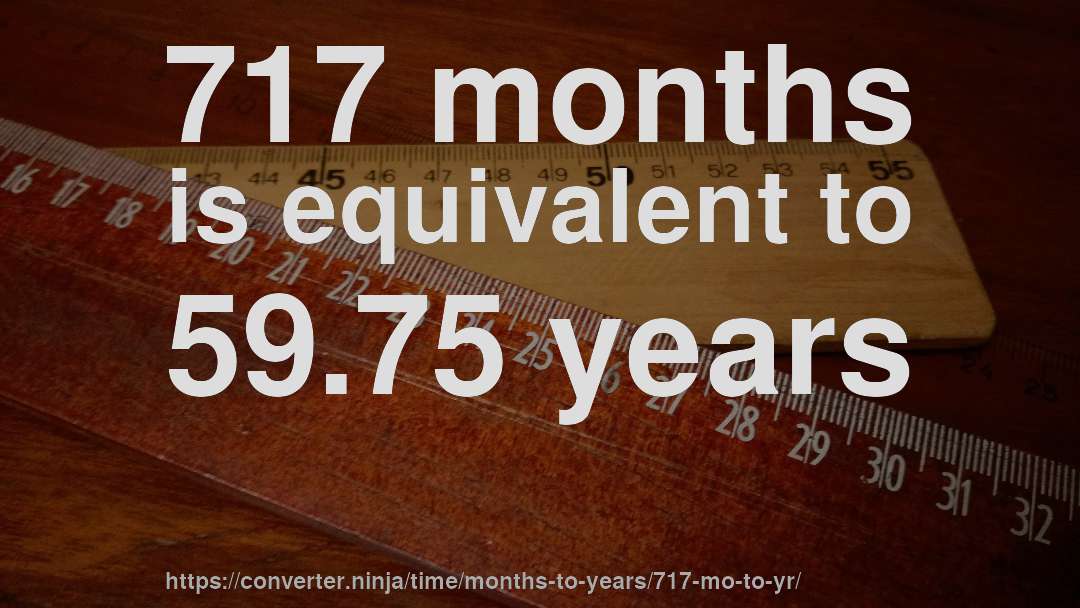 717 months is equivalent to 59.75 years