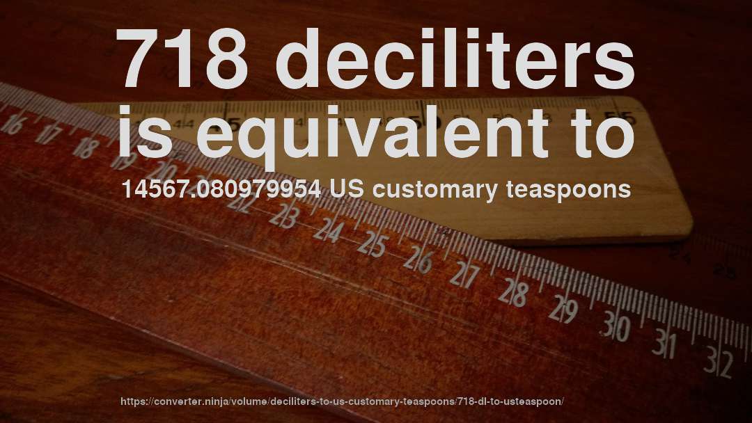 718 deciliters is equivalent to 14567.080979954 US customary teaspoons