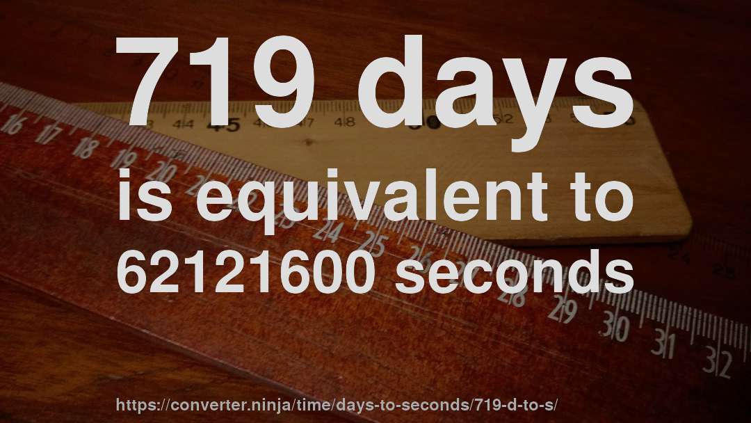 719 days is equivalent to 62121600 seconds